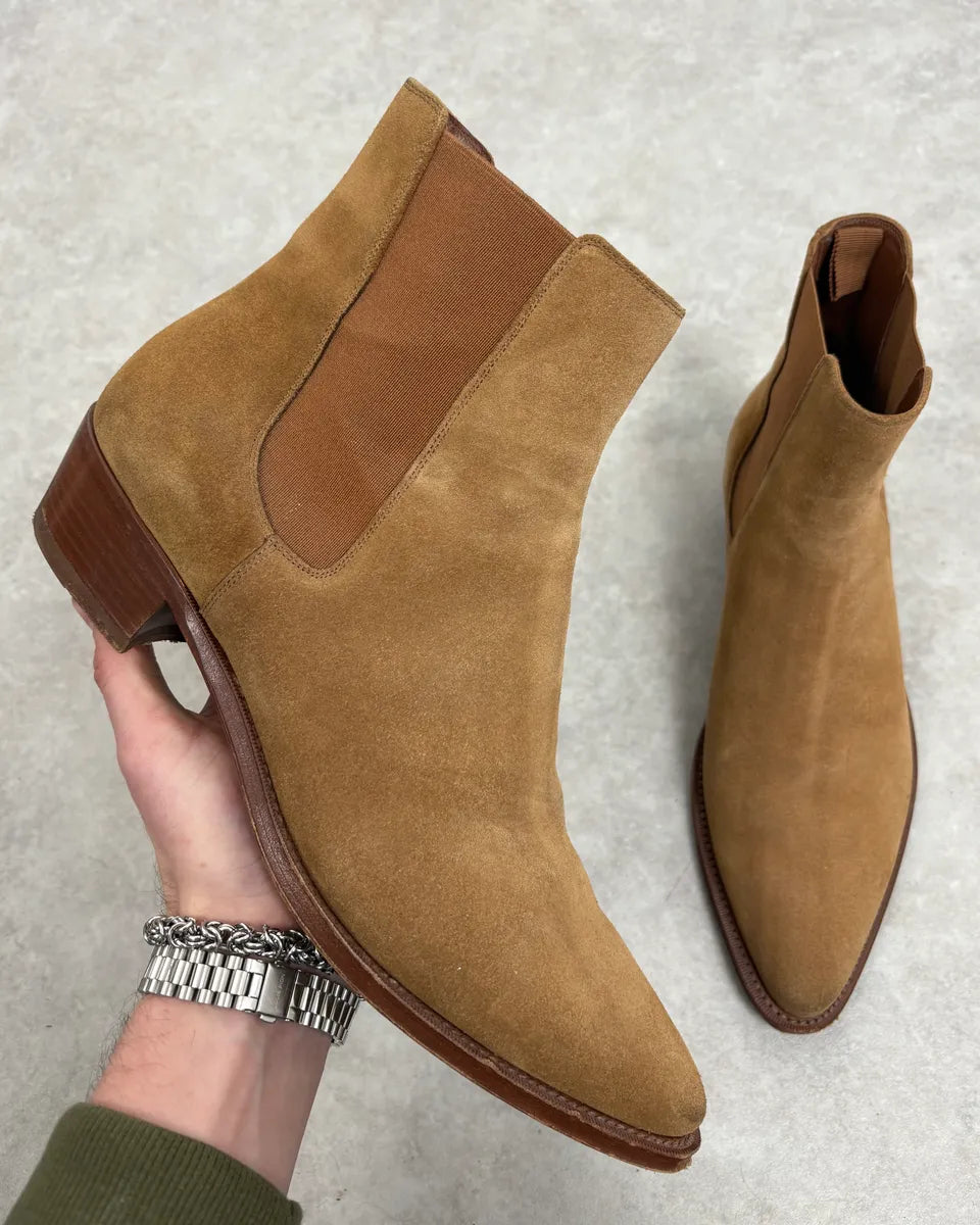 AW2020 Celine Beige Suede Leather Boots UGZDMJj 0