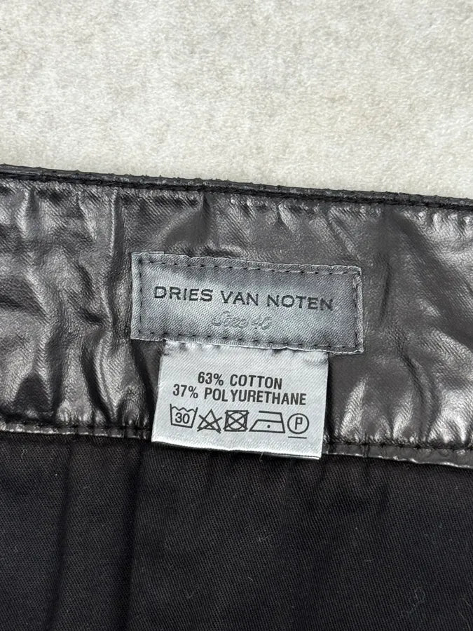 AW2020 Dries Van Noten Black Biker Pants vvEUggp 14