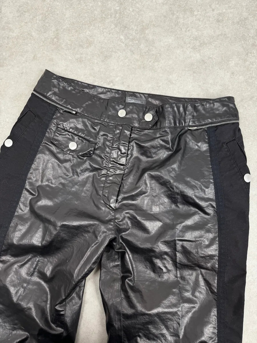 AW2020 Dries Van Noten Black Biker Pants vvEUggp 5