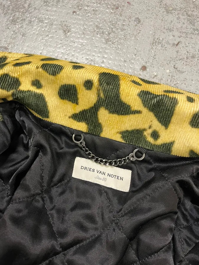 AW2020 Dries Van Noten Corduroy Leopard Yellow Jacket Nsdontt 13