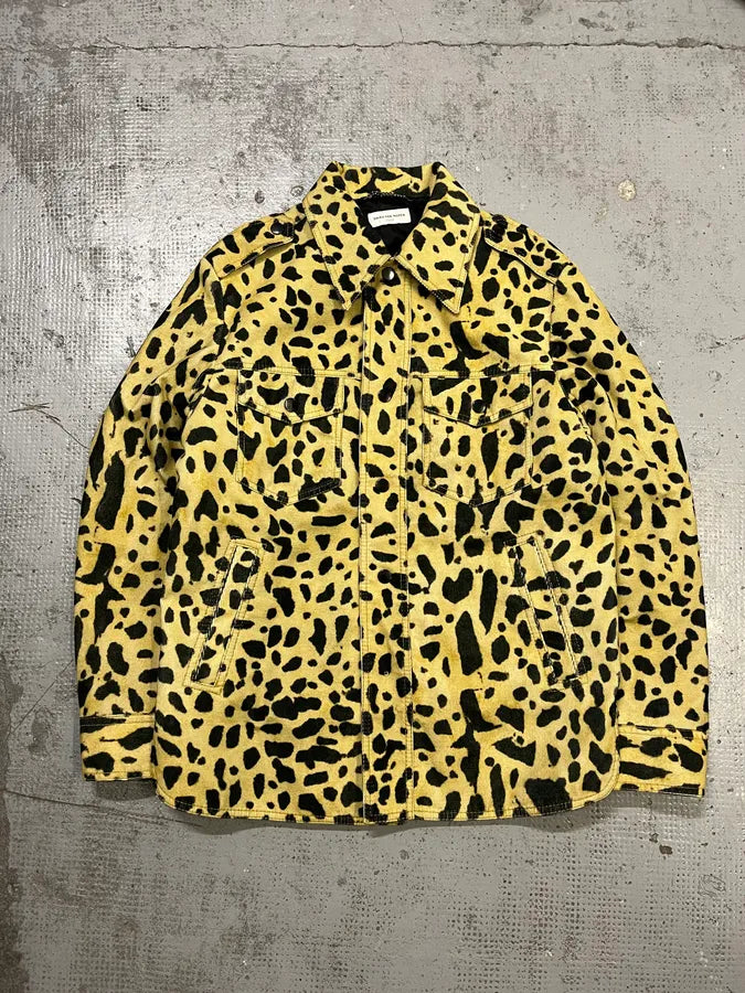 AW2020 Dries Van Noten Corduroy Leopard Yellow Jacket Nsdontt 4