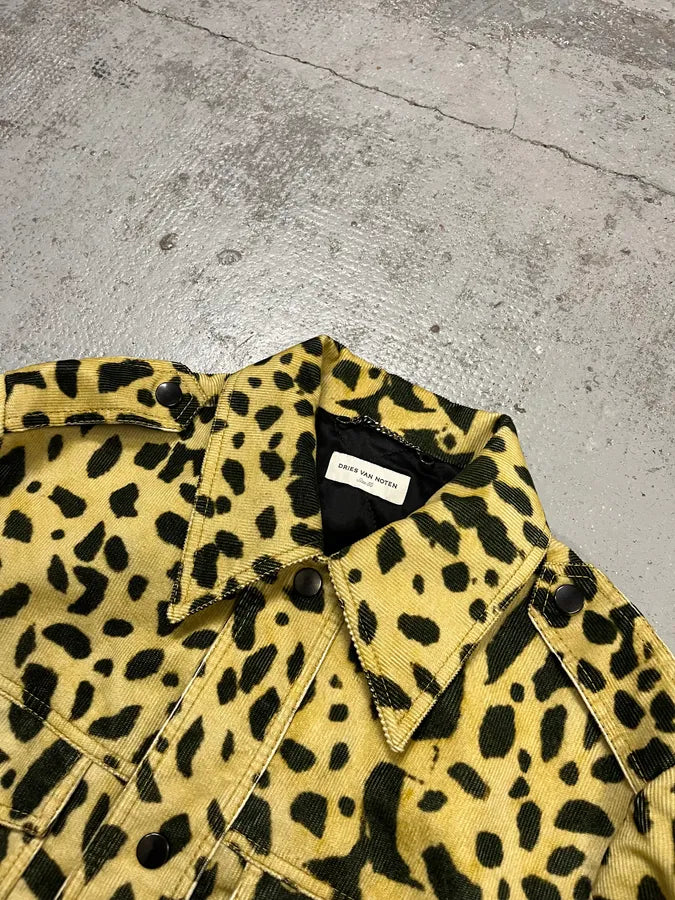 AW2020 Dries Van Noten Corduroy Leopard Yellow Jacket Nsdontt 5