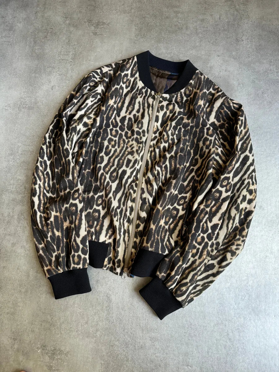AW2020 Dries Van Noten Reversible Leopard Bomber Jacket EMaQmyY 6