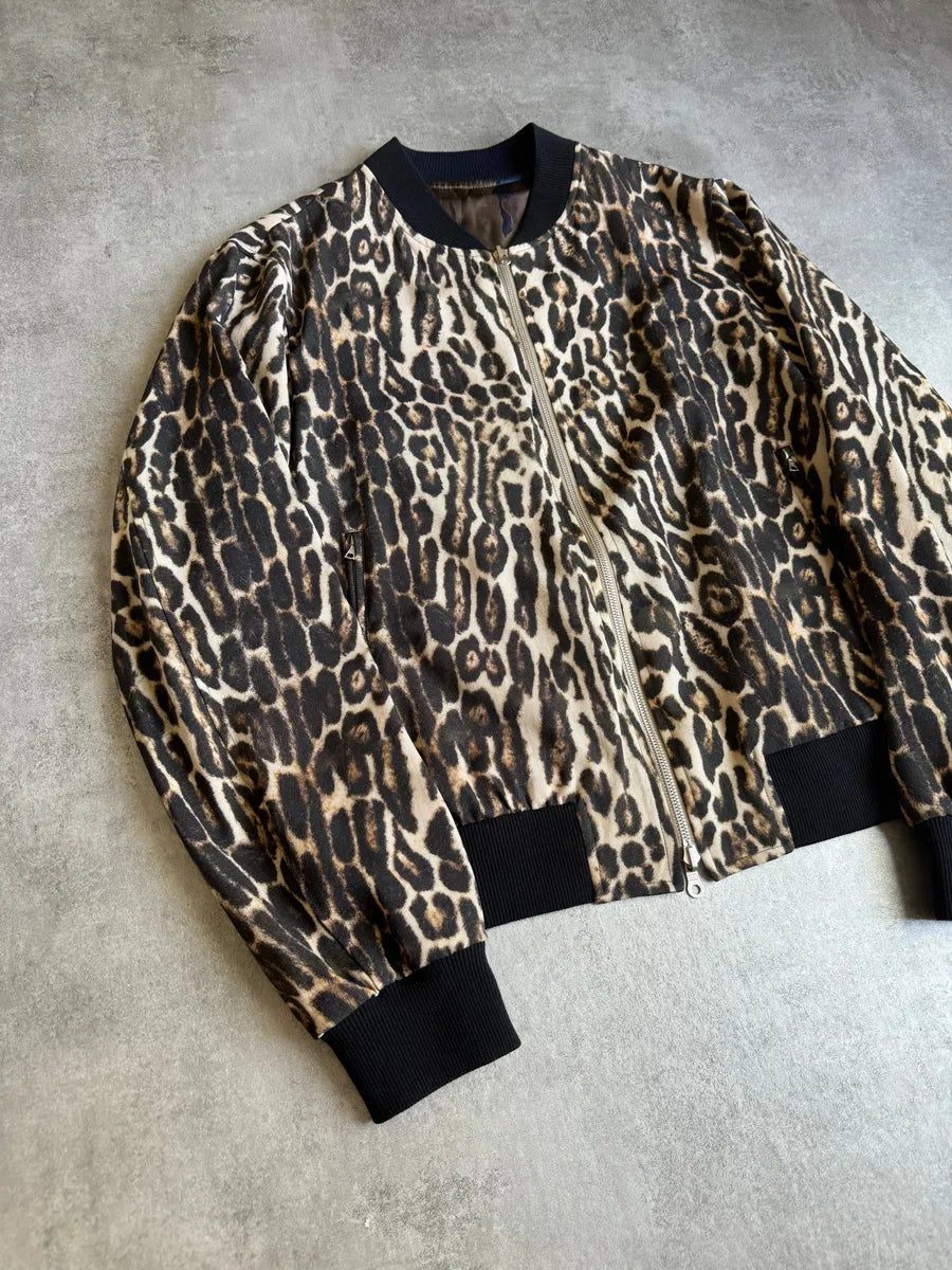 AW2020 Dries Van Noten Reversible Leopard Bomber Jacket EMaQmyY 7