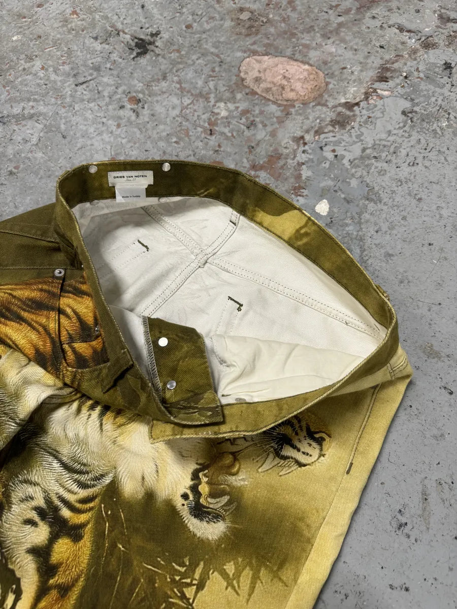 AW2020 Dries Van Noten Tiger Gold Pants SePVWOm 10