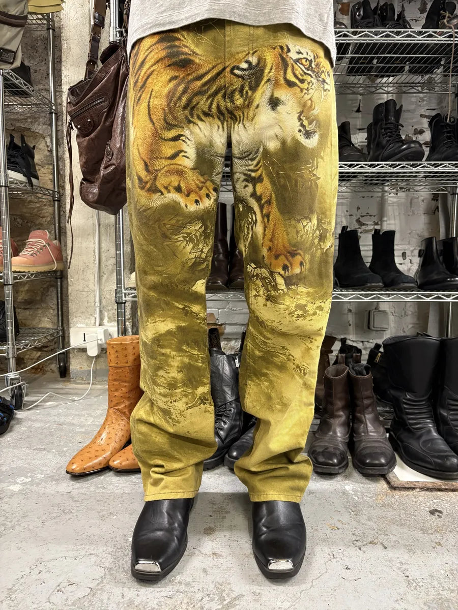 AW2020 Dries Van Noten Tiger Gold Pants SePVWOm 3