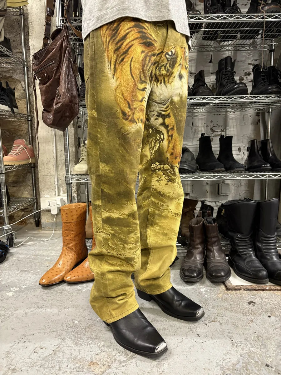 AW2020 Dries Van Noten Tiger Gold Pants SePVWOm 4
