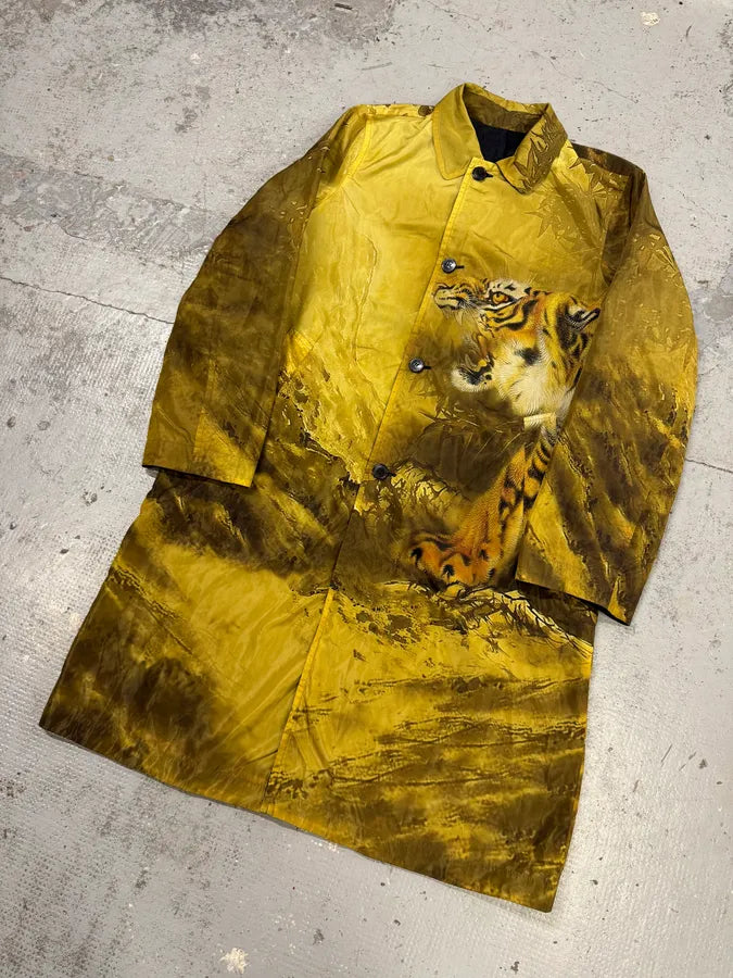 AW2020 Dries Van Noten Tiger Print Reversible Trench Coat lwOnWLS 2