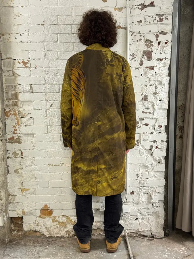 AW2020 Dries Van Noten Tiger Print Reversible Trench Coat lwOnWLS 5