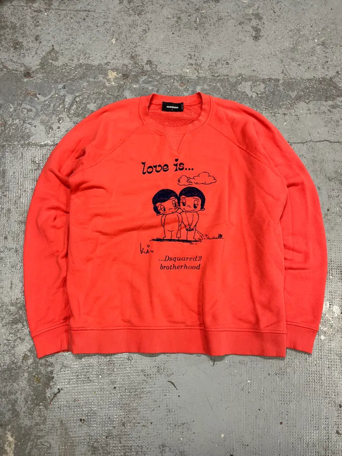 AW2020 Dsquared2 Love is Orange Contemporary Crewneck Sweater gZhZWXD 0
