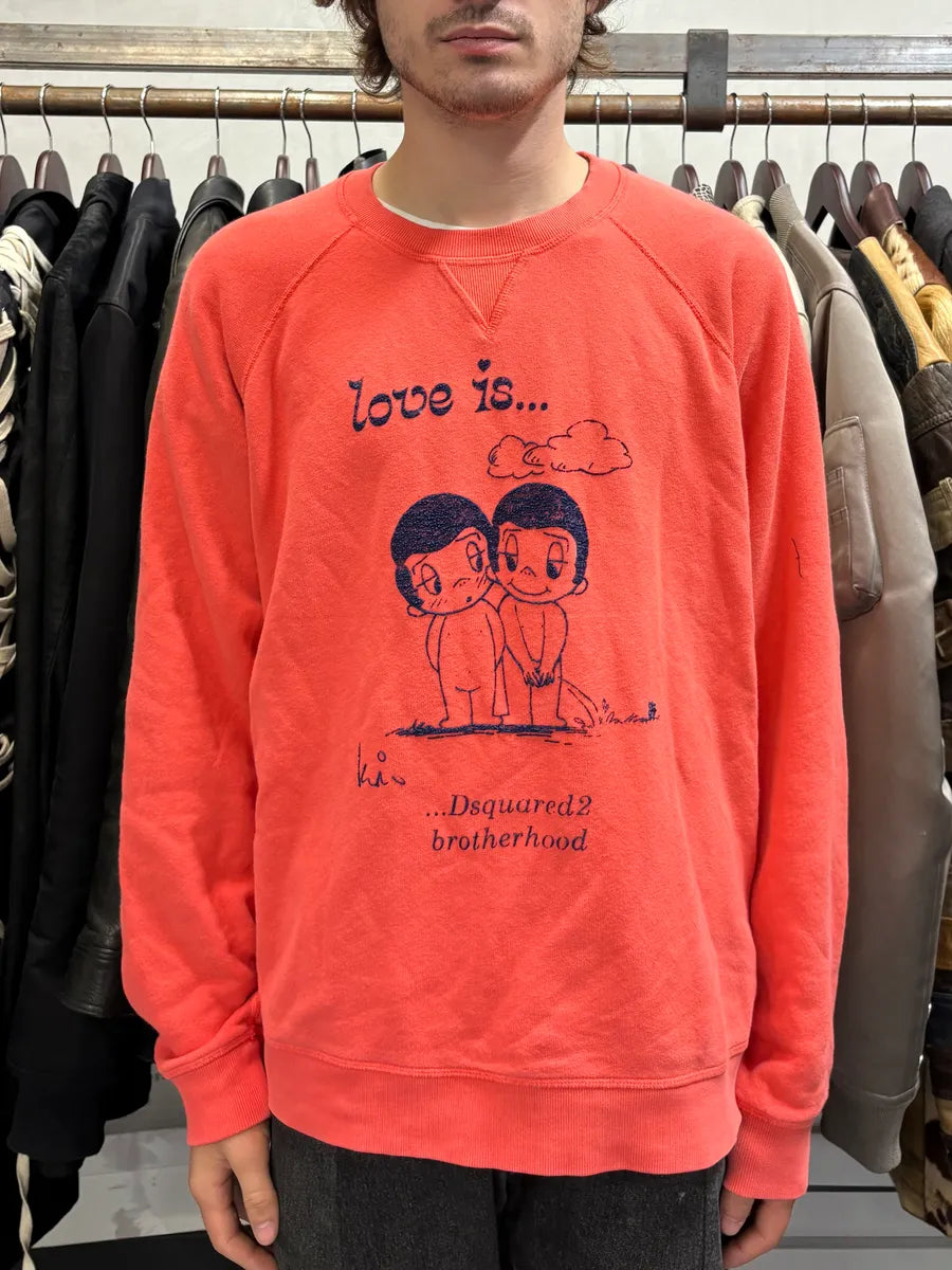 AW2020 Dsquared2 Love is Orange Contemporary Crewneck Sweater gZhZWXD 1