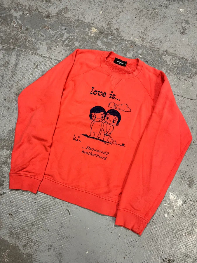AW2020 Dsquared2 Love is Orange Contemporary Crewneck Sweater gZhZWXD 3