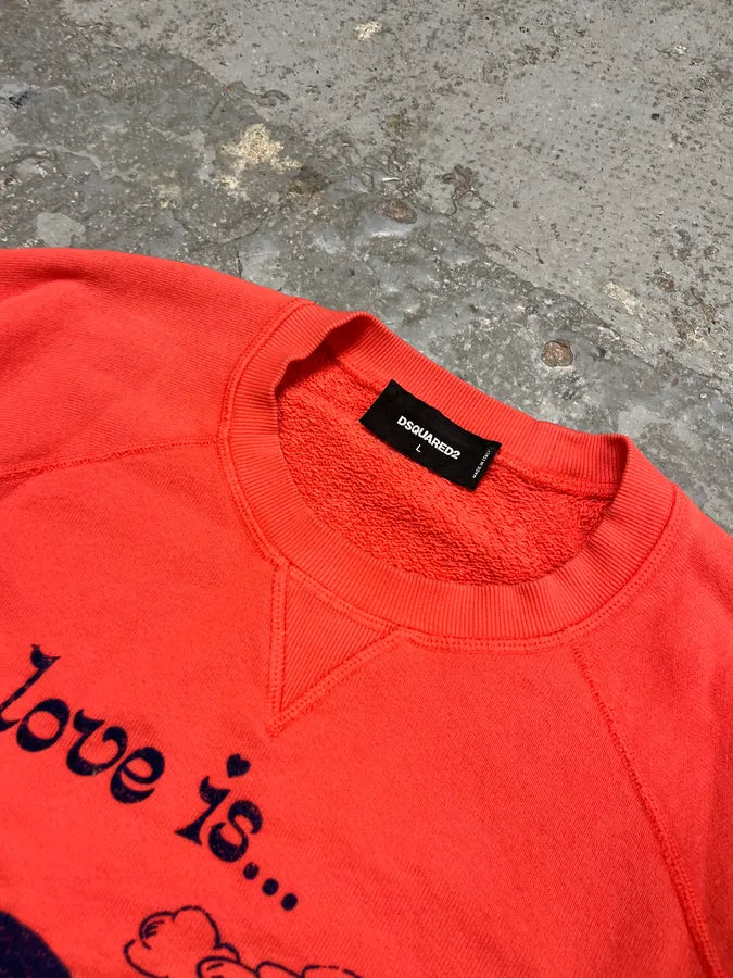 AW2020 Dsquared2 Love is Orange Contemporary Crewneck Sweater gZhZWXD 4