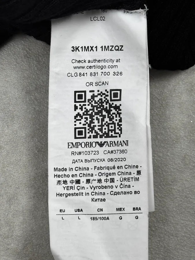 AW2020 Emporio Armani Black Light Sweater RPdcSvZ 8