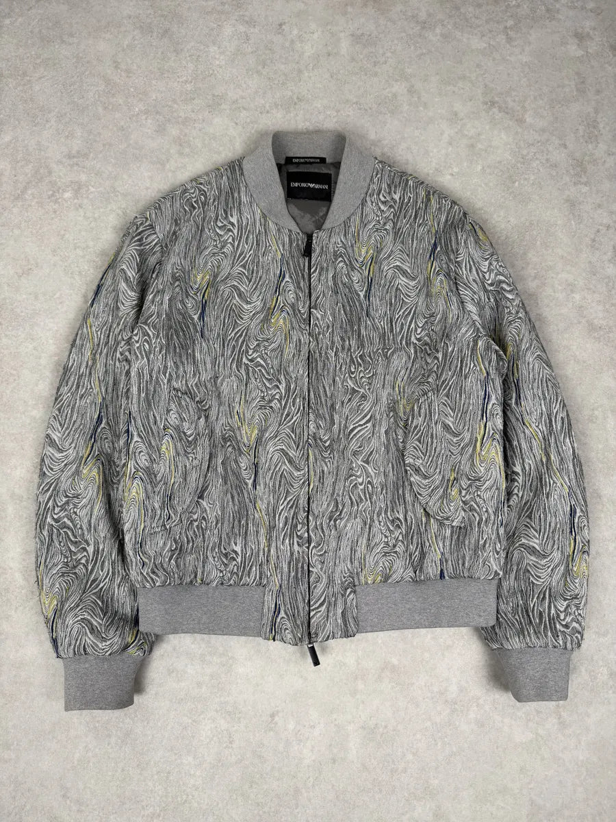 AW2020 Emporio Armani Grey Psychadelic Bomber Jacket WwuSIXY 0
