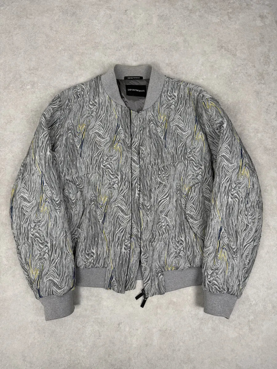 AW2020 Emporio Armani Grey Psychadelic Bomber Jacket WwuSIXY 4