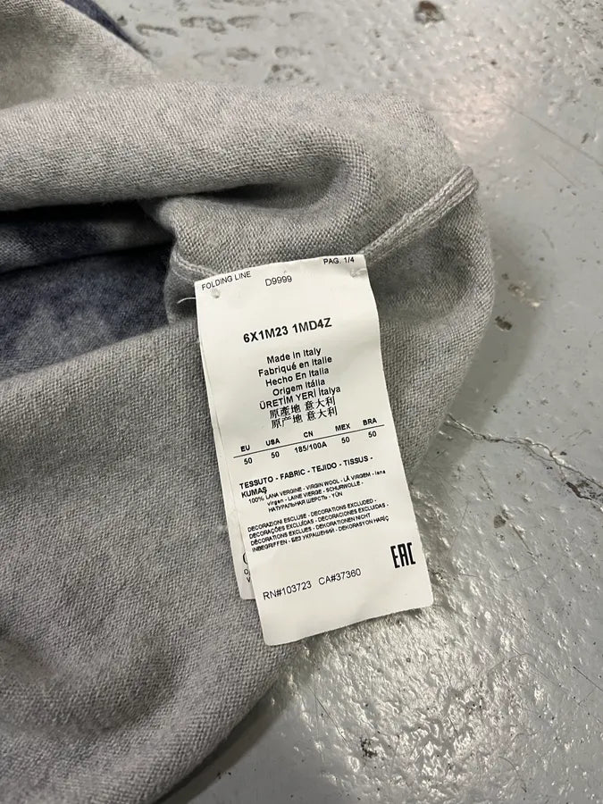 AW2020 Emporio Armani Navy Gradient Grey Wool Sweater LlSRQJp 7