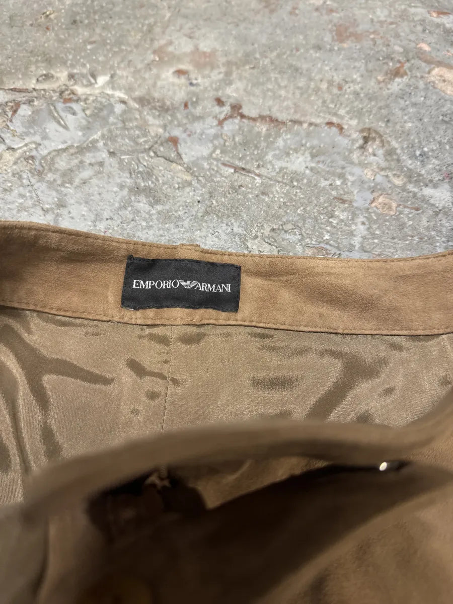 AW2020 Emporio Armani Suede Beige Leather Pants (S/M) 6