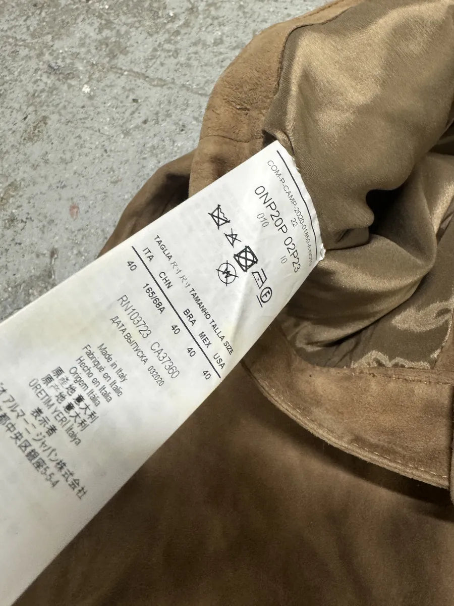 AW2020 Emporio Armani Suede Beige Leather Pants (S/M) 8