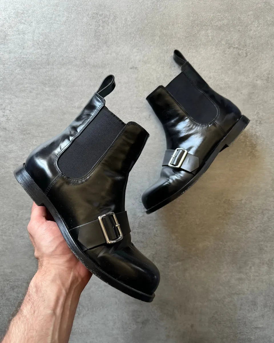 AW2020 Jil Sander Black Strapped Leather Boots UTIzPkX 0