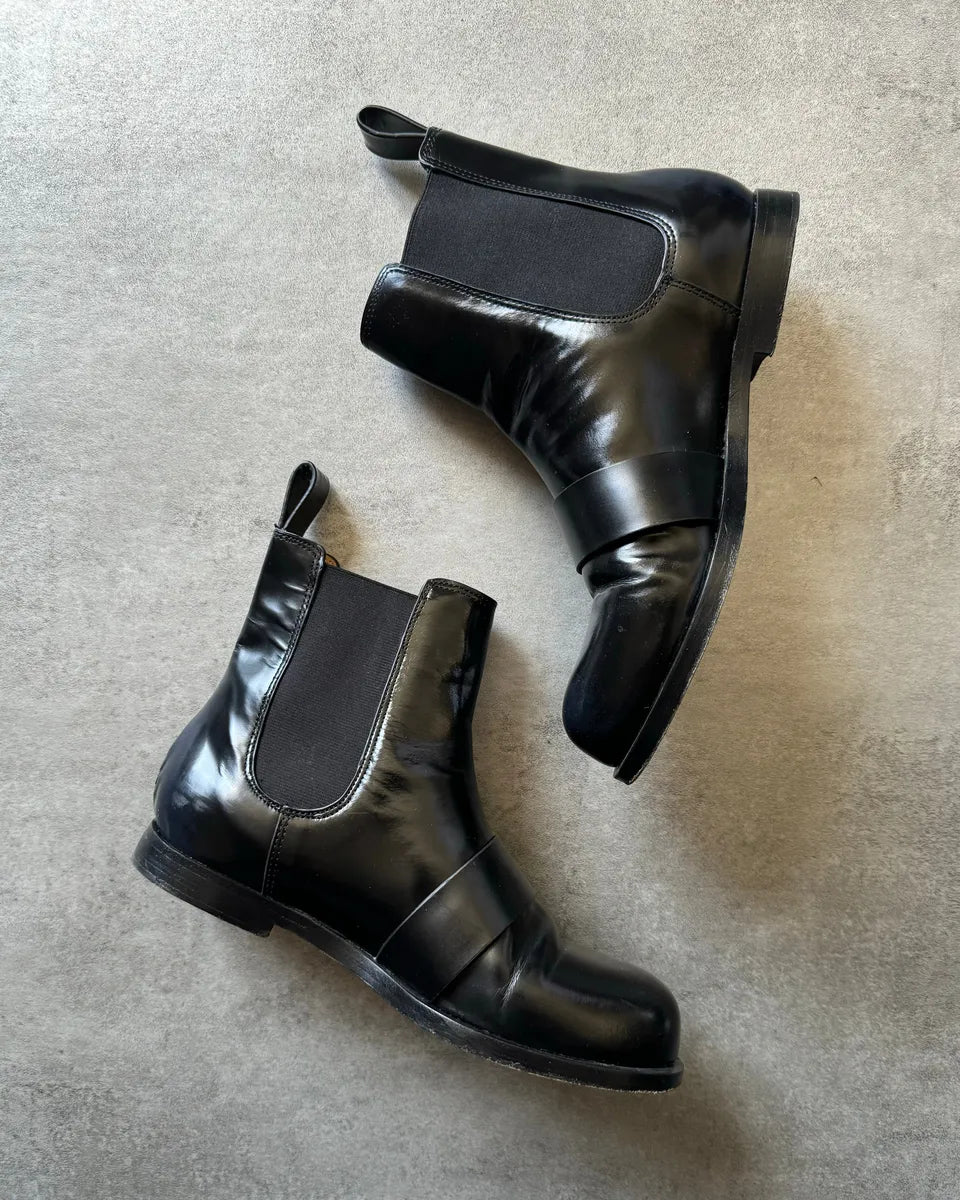 AW2020 Jil Sander Black Strapped Leather Boots UTIzPkX 2