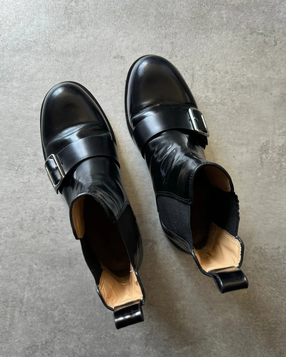 AW2020 Jil Sander Black Strapped Leather Boots UTIzPkX 4