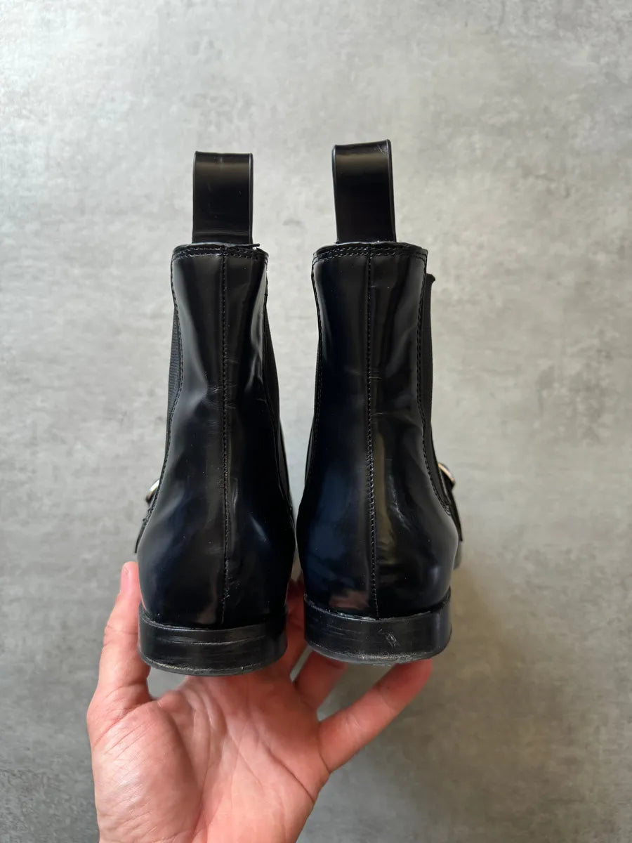 AW2020 Jil Sander Black Strapped Leather Boots UTIzPkX 5