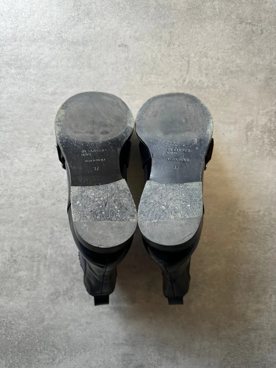 AW2020 Jil Sander Black Strapped Leather Boots UTIzPkX 7