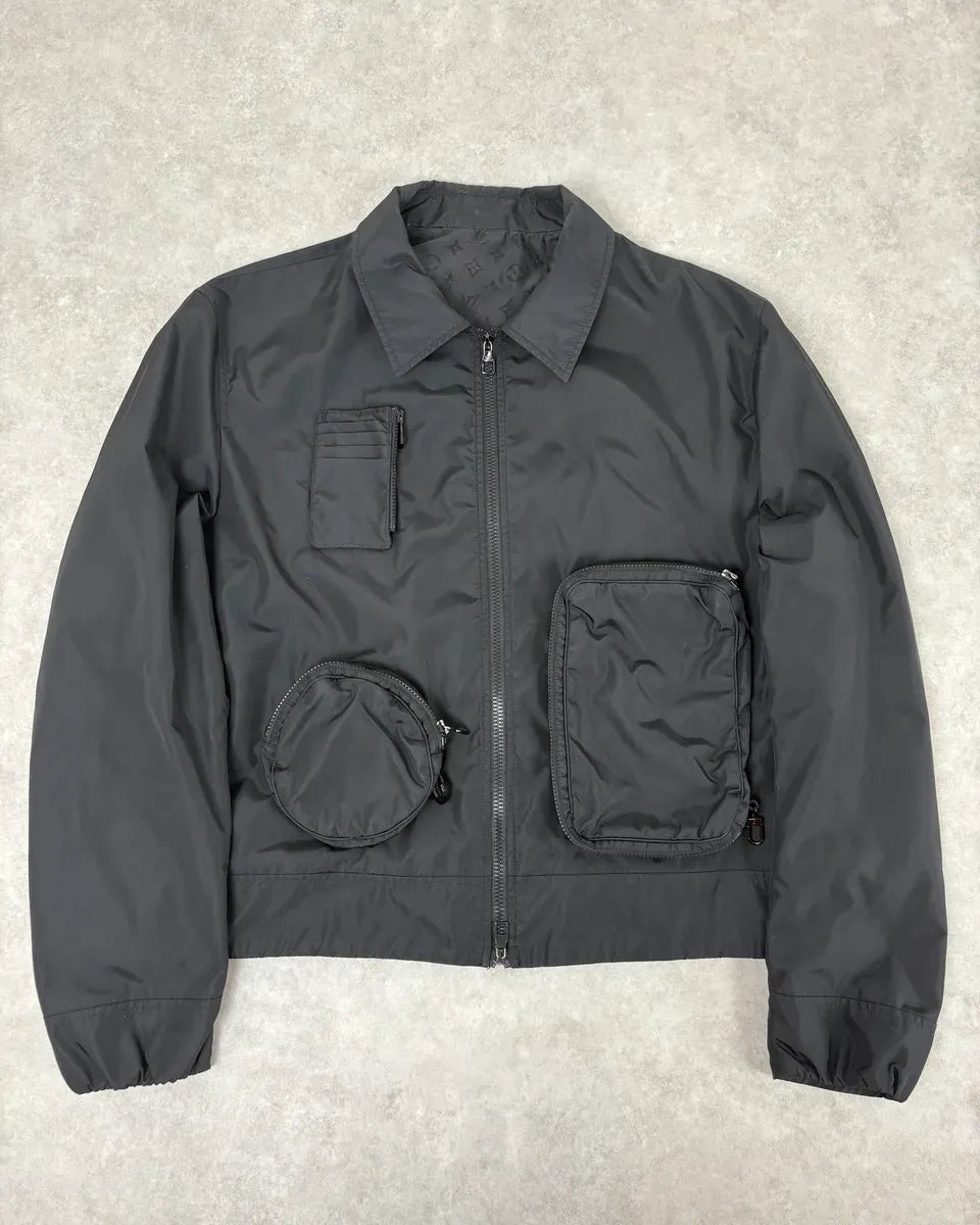 AW2020 Louis Vuitton Black Multi Pockets Nylon Jacket yyjVcHY 0