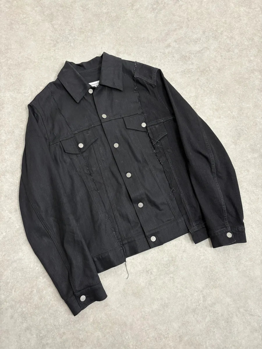 AW2020 Maison Margiela Black Signature Denim Jacket orEYxqJ 3