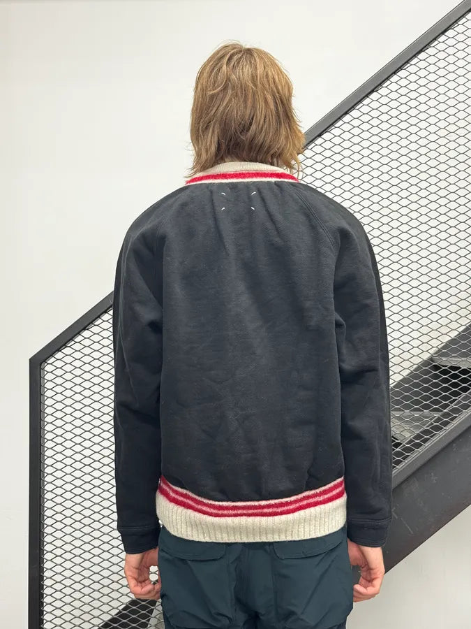 AW2020 Maison Margiela Black Candy Wool Stripes V-Neck Sweater zbesReI 3