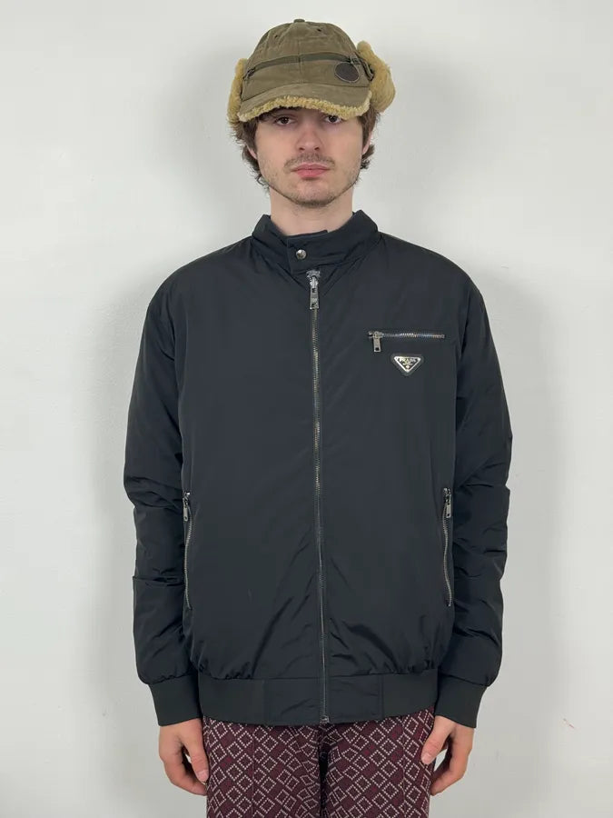 AW2020 Prada Black & Navy Reversible Puffer Hooded Jacket BuwdHDB 2