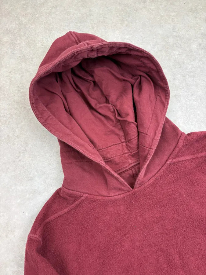 AW2020 Rick Owens Bordeaux Fleece Reverse Hoodie AAVkjKN 4