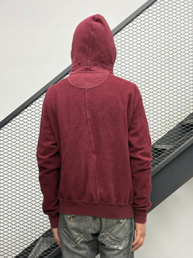 AW2020 Rick Owens Bordeaux Fleece Reverse Hoodie AAVkjKN 2