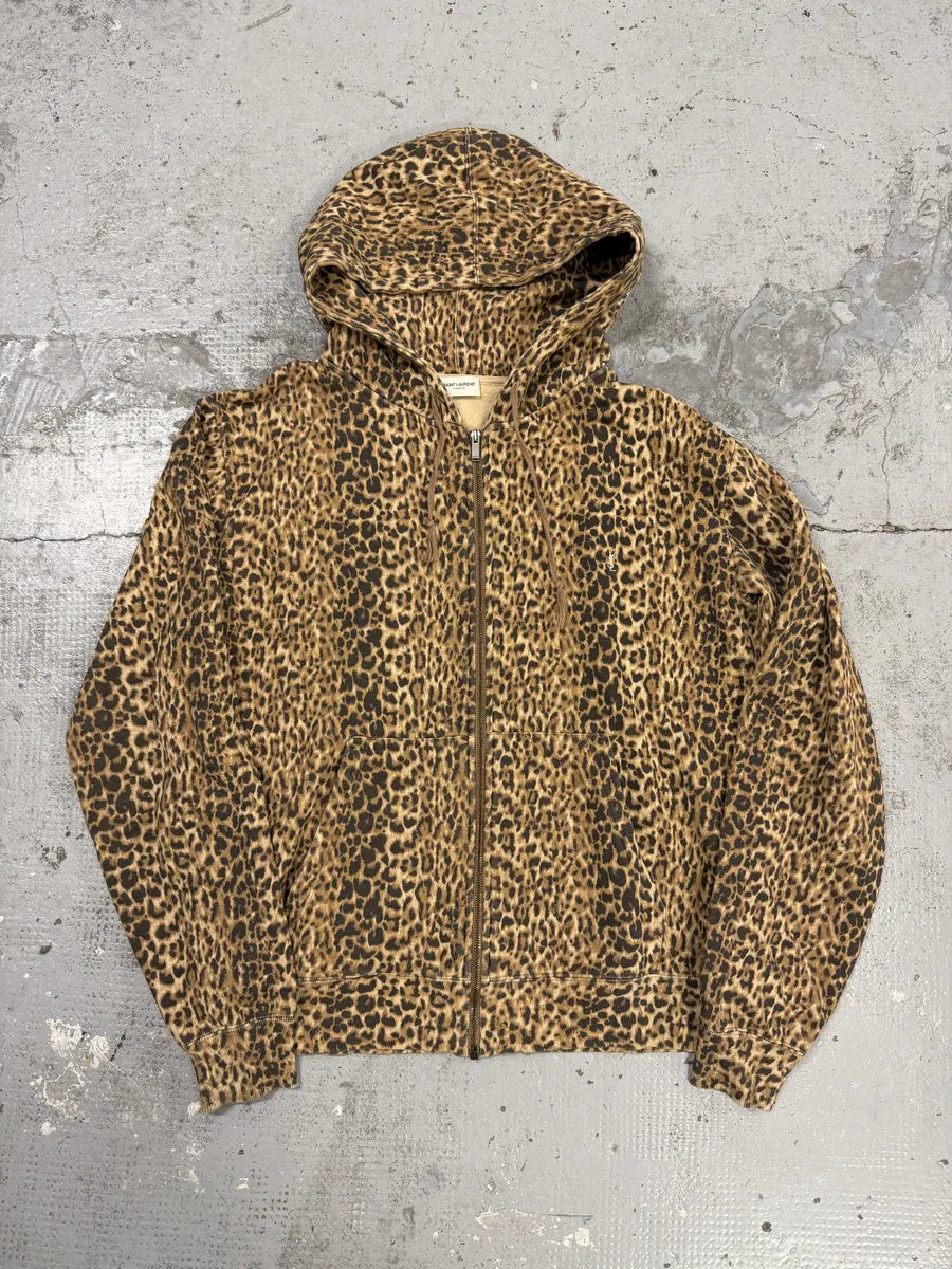 AW2020 Saint Laurent Leopard Zip-up Hoodie BBiKwUJ 4