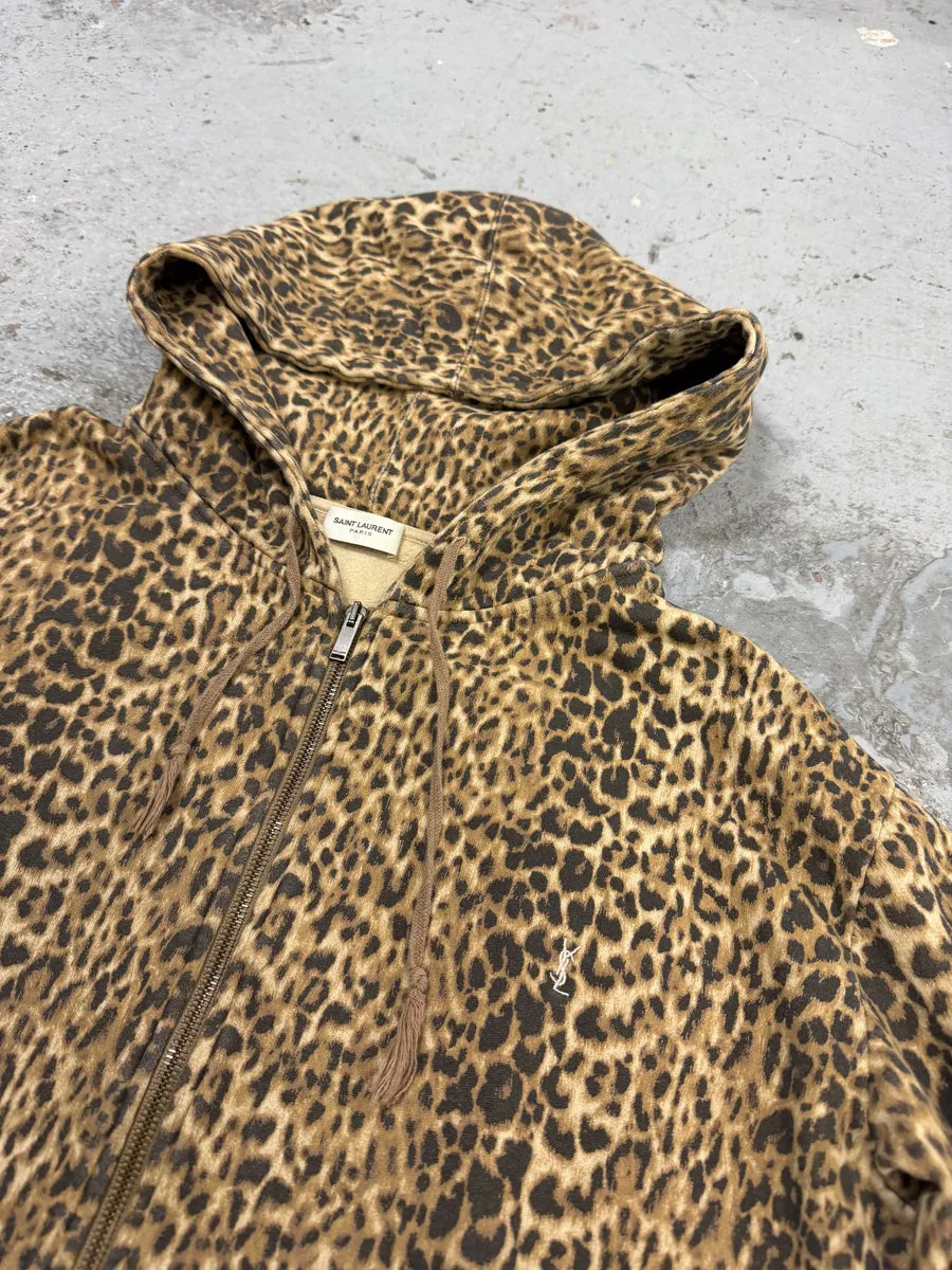 AW2020 Saint Laurent Leopard Zip-up Hoodie BBiKwUJ 5