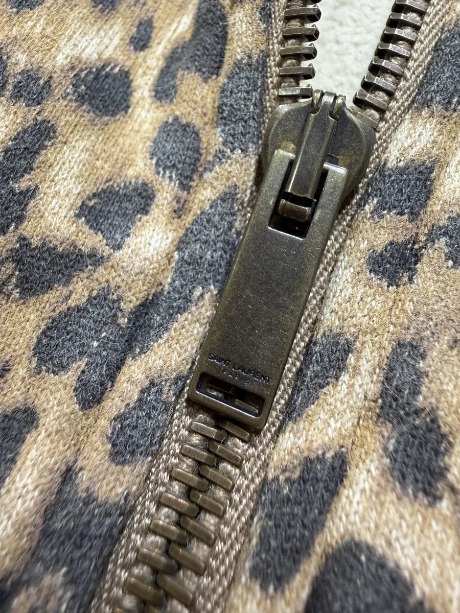 AW2020 Saint Laurent Leopard Zip-up Hoodie BBiKwUJ 8