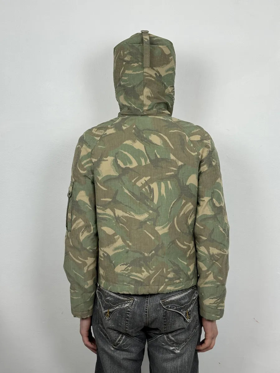 AW2020 Saint Laurent Military Hooded Camo Green Jacket OMrdhXg 3
