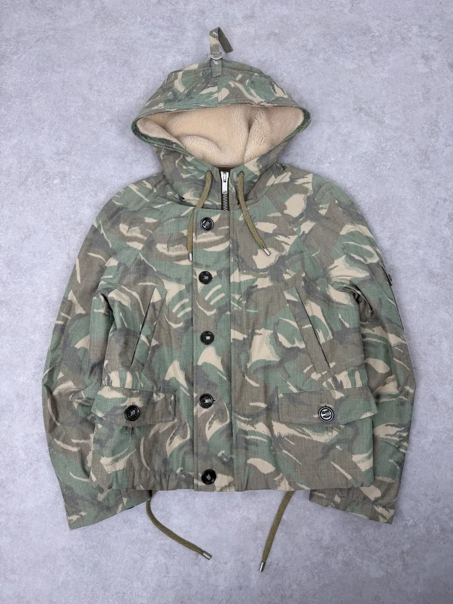 AW2020 Saint Laurent Military Hooded Camo Green Jacket OMrdhXg 7