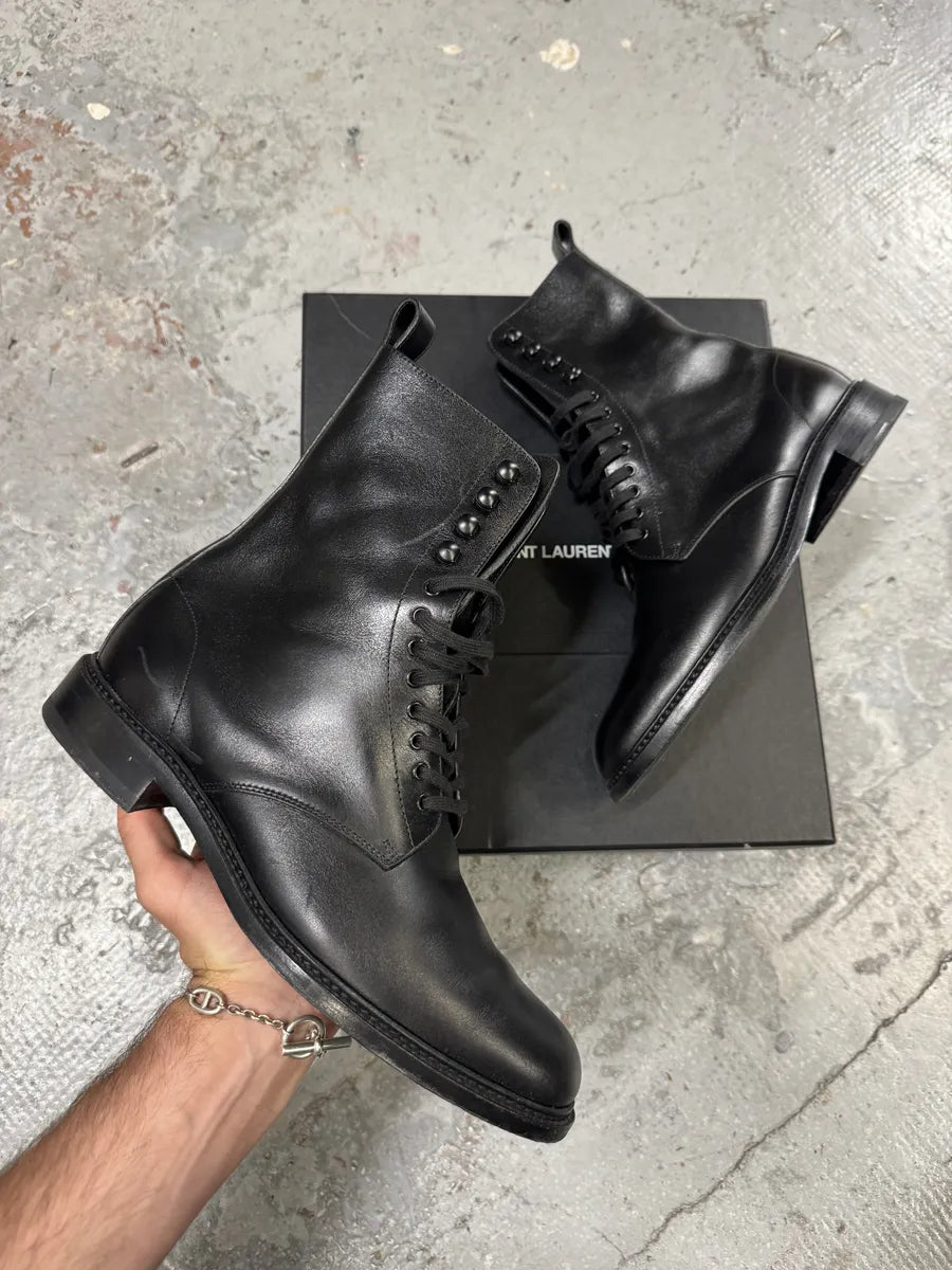 AW2020 Saint Laurent Stalker Black Leather Ankle Boots WaPWluJ 0