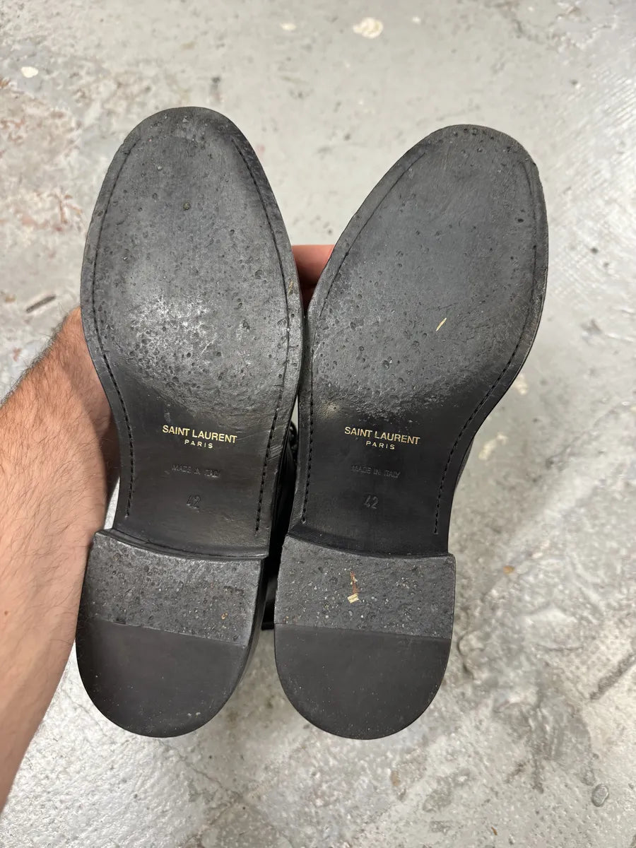 AW2020 Saint Laurent Stalker Black Leather Ankle Boots WaPWluJ 6