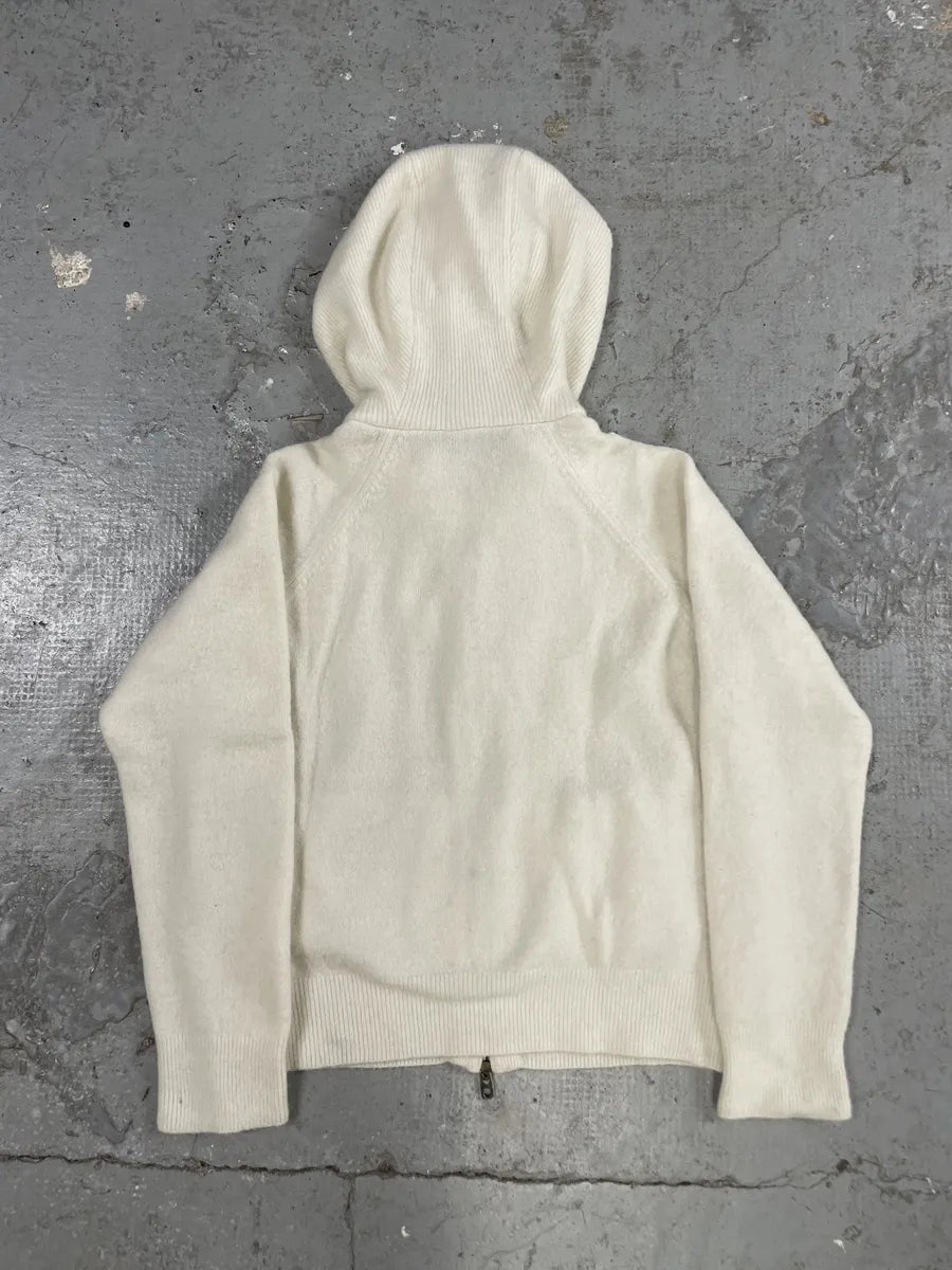 AW2021 Emporio Armani Beige Wool Hooded Zip-Up Sweater (S) 1