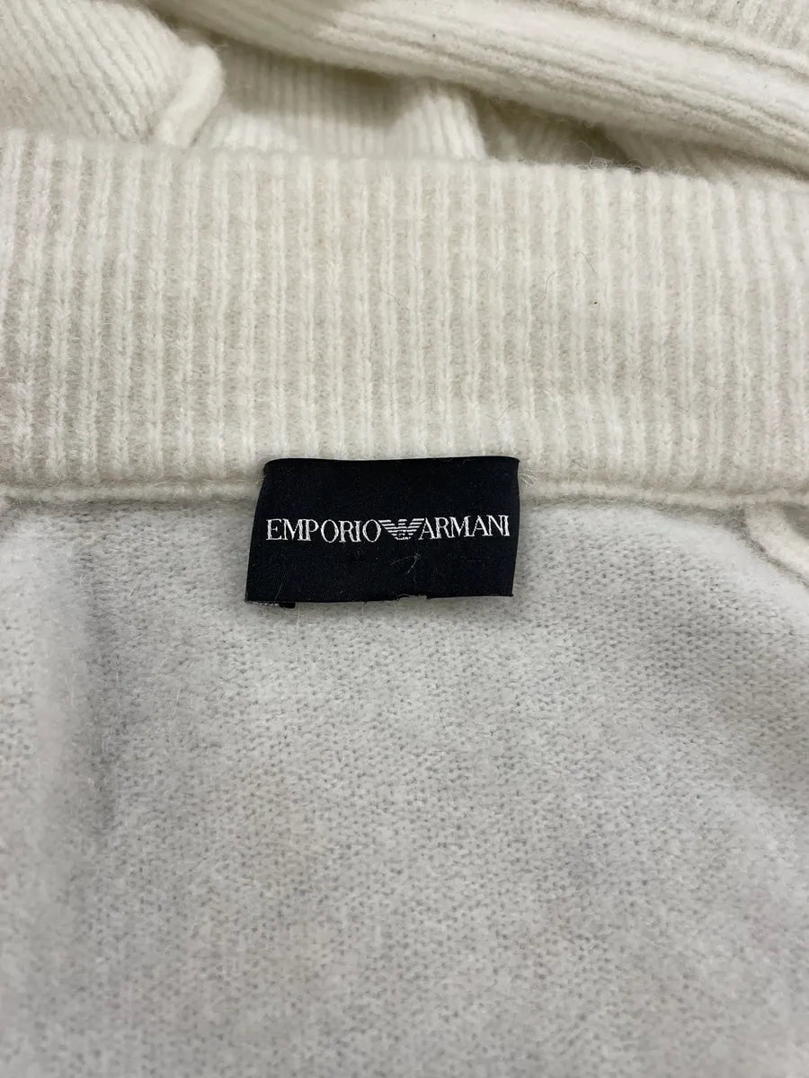 AW2021 Emporio Armani Beige Wool Hooded Zip-Up Sweater (S) 6