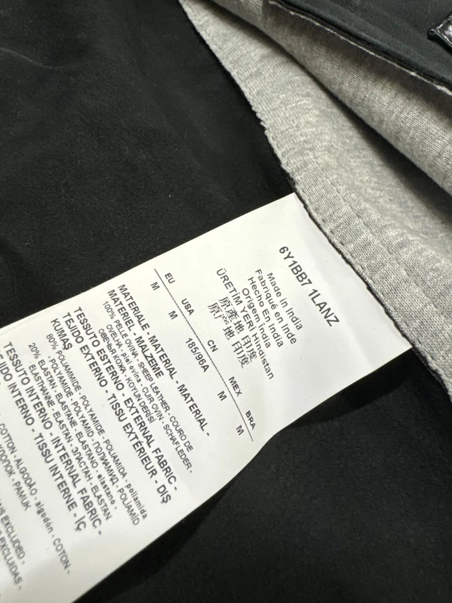 AW2021 Emporio Armani Black Leather Hybrid Jacket fONEXcG 7