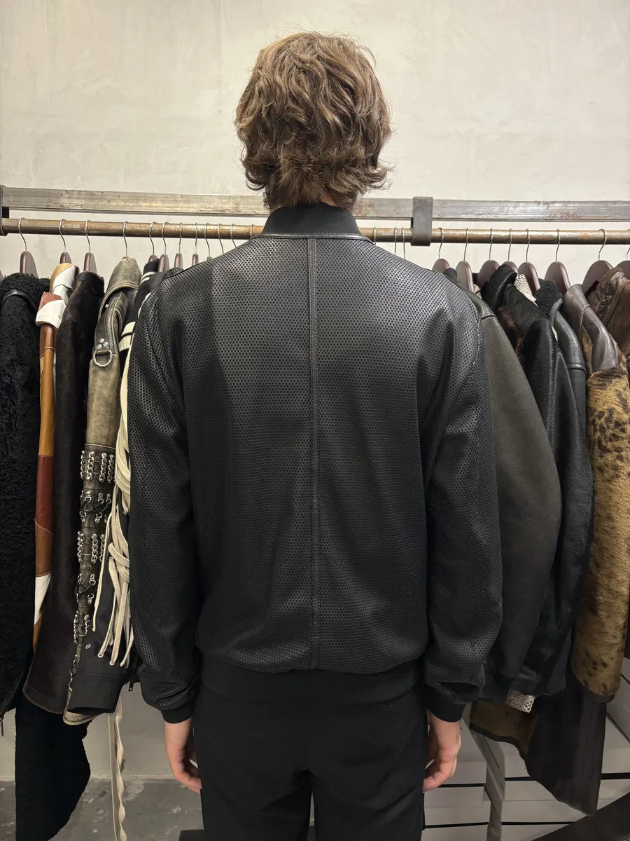 AW2021 Emporio Armani Black Perfored Leather Jacket (M/L) iaSbwvt 3