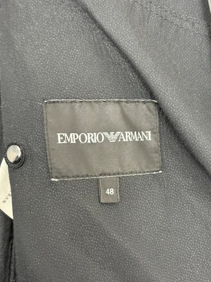 AW2021 Emporio Armani Black Premium Minimalist Leather Jacket uhIPqeO 7