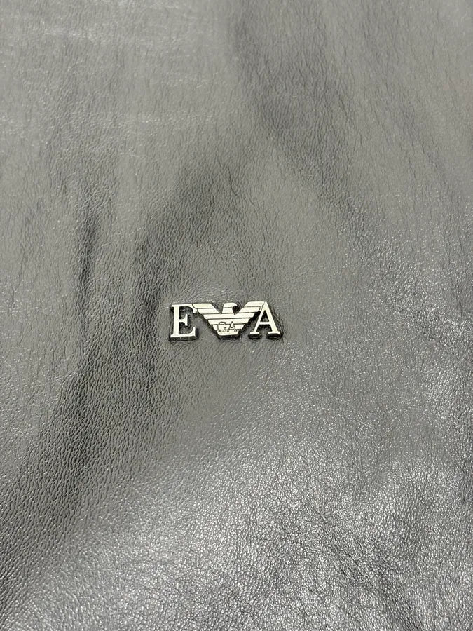 AW2021 Emporio Armani Black Premium Minimalist Leather Jacket uhIPqeO 6