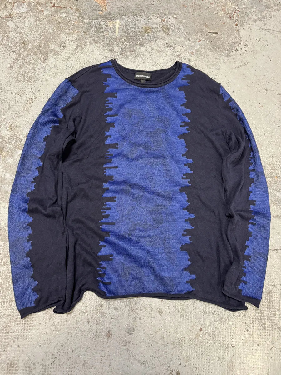 AW2021 Emporio Armani Blue Structured Sweater FmiDOnw 0