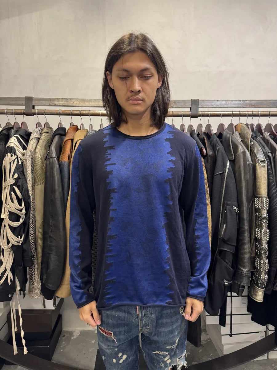 AW2021 Emporio Armani Blue Structured Sweater FmiDOnw 1