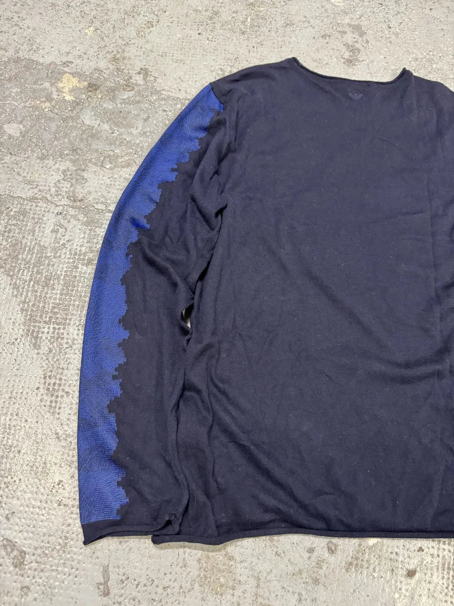 AW2021 Emporio Armani Blue Structured Sweater FmiDOnw 3